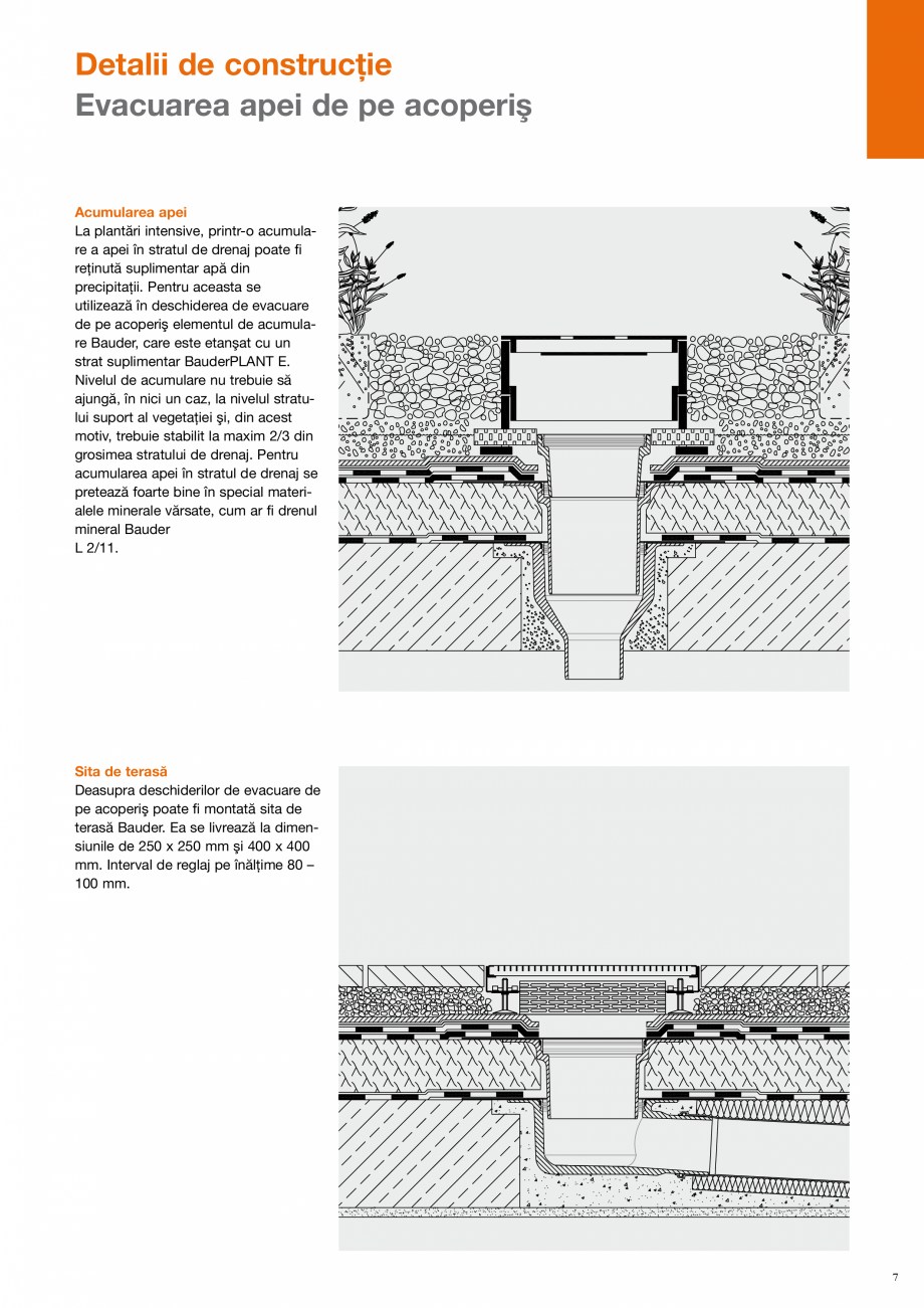 Pagina 7 - CAD-PDF Bauder - detalii executie acoperis verde BAUDER Detaliu de montaj 
