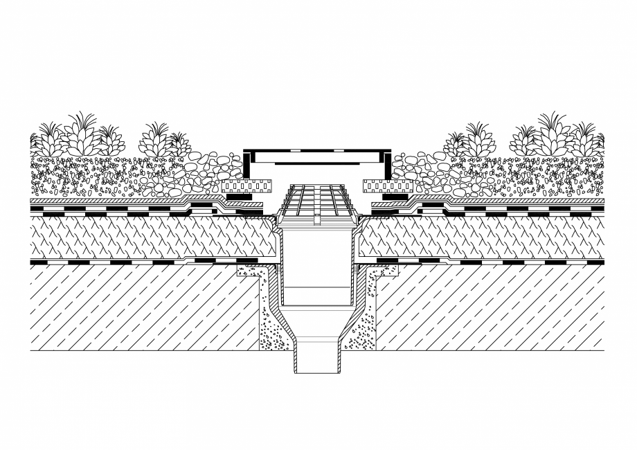 Pagina 1-CAD-PDF  Acoperis verde - Evacuare apa 1 BAUDER Detaliu de montaj 