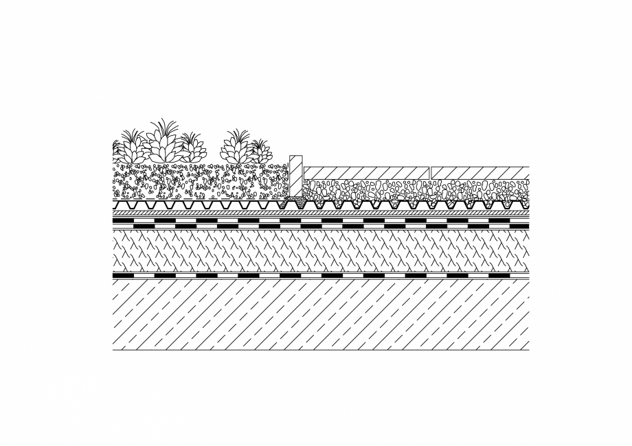 Pagina 1-CAD-PDF  Acoperis verde - Delimitari BAUDER Detaliu de montaj 
