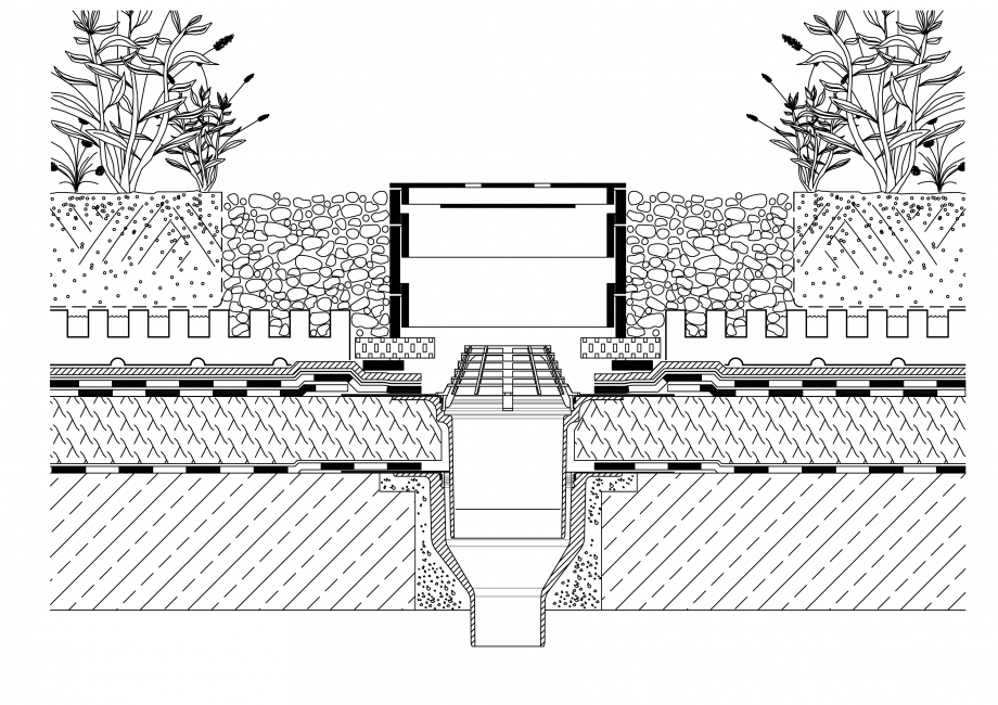 Pagina 1-CAD-PDF  Acoperis verde - Evacuare apa 3 BAUDER Detaliu de montaj 