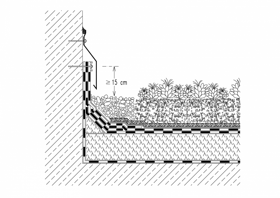 Pagina 1-CAD-PDF  Acoperis verde - Jonctiune perete BAUDER Detaliu de montaj 