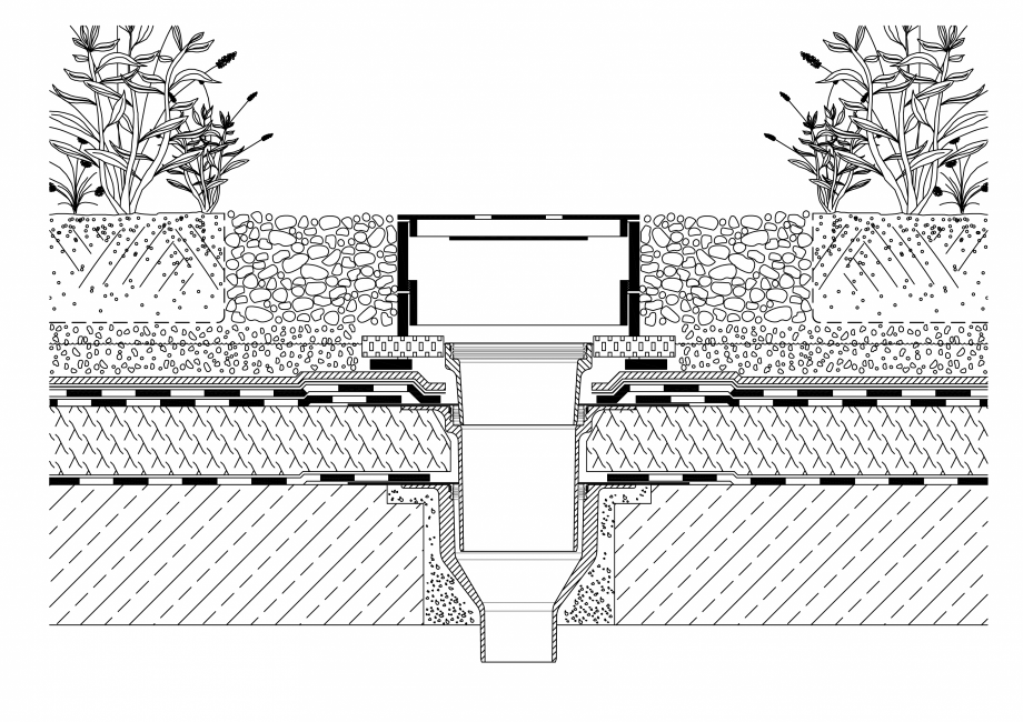 Pagina 1-CAD-PDF  Acoperis verde - Evacuare apa 4 BAUDER Detaliu de montaj 