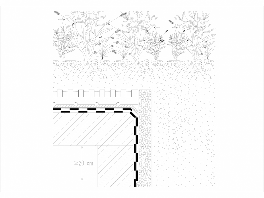 Pagina 1 - CAD-DWG Acoperis verde - Colt BAUDER Detaliu de montaj 