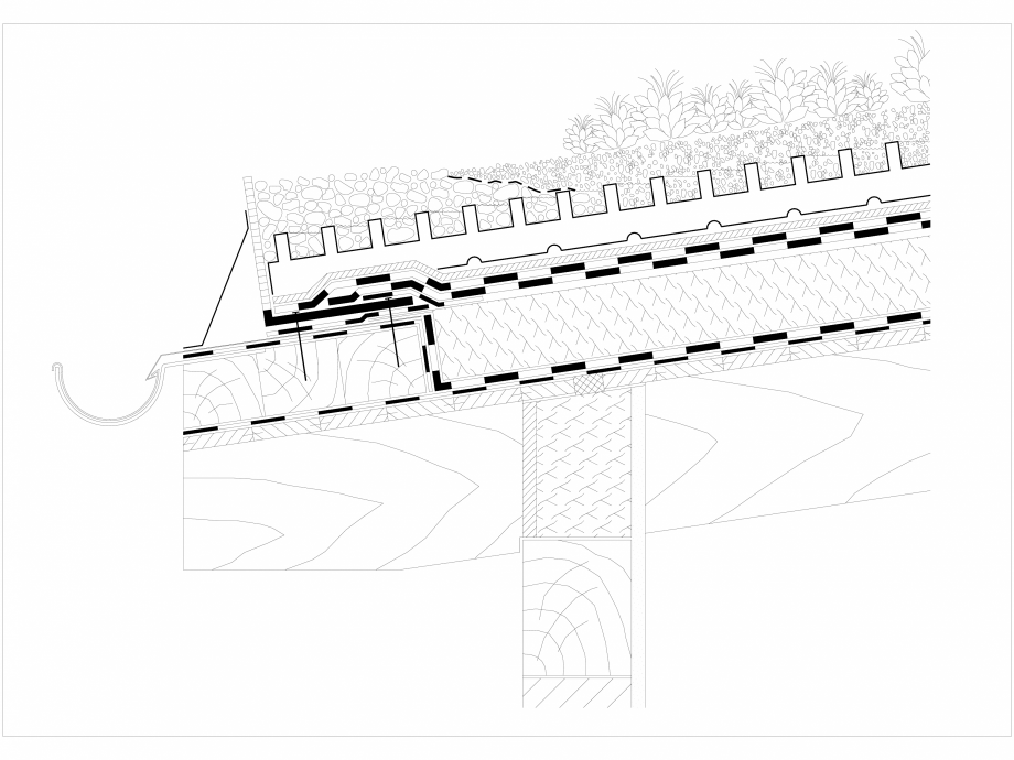 Pagina 1-CAD-DWG Acoperis verde - jonctiune streasina - panta mai mica de 10 grade BAUDER Detaliu de montaj 