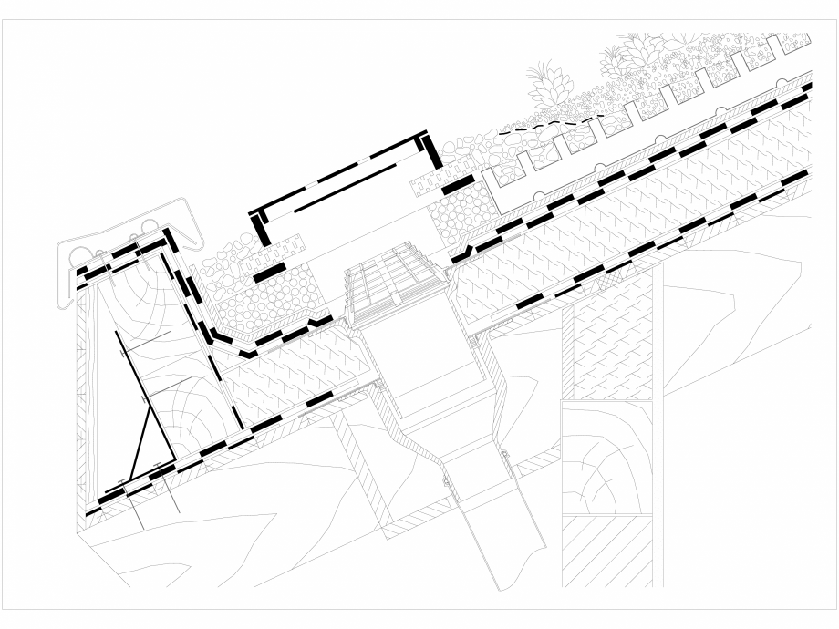Pagina 1-CAD-DWG Acoperis verde - jonctiune streasina - panta mai mare de 10 grade BAUDER Detaliu de montaj 