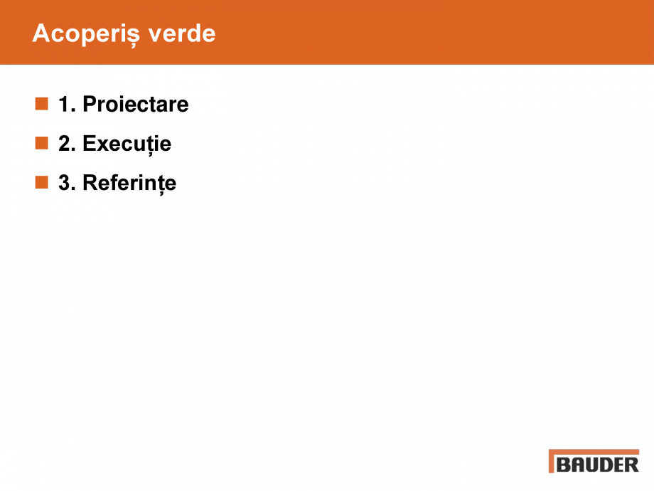 Pagina 1-Acoperis cu vegetatie extensiva, intensiva BAUDER Catalog, brosura Romana Acoperiș verde
 1....