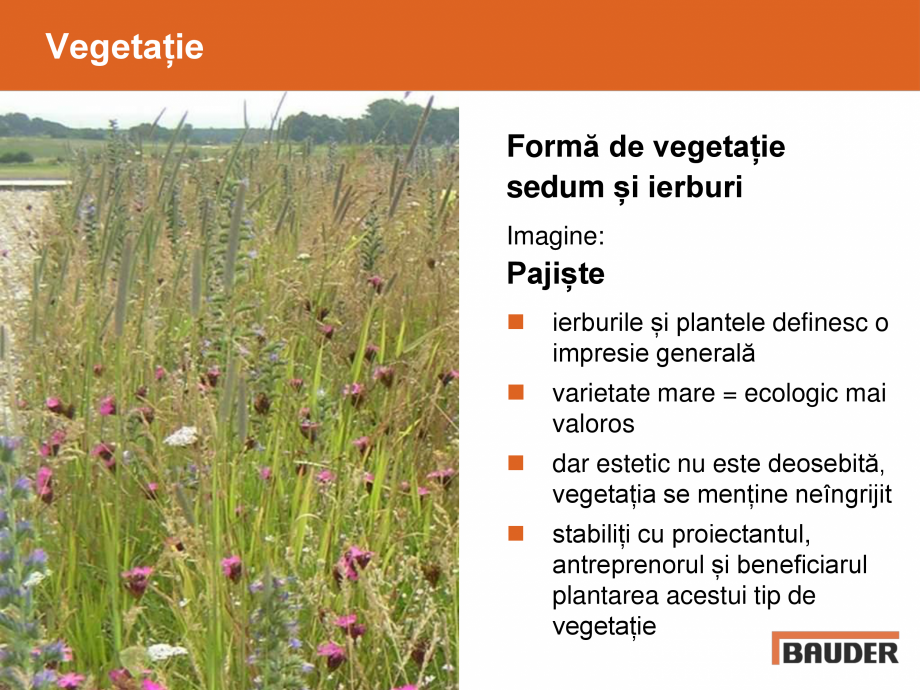 Pagina 23 - Acoperis cu vegetatie extensiva, intensiva BAUDER Catalog, brosura Romana 