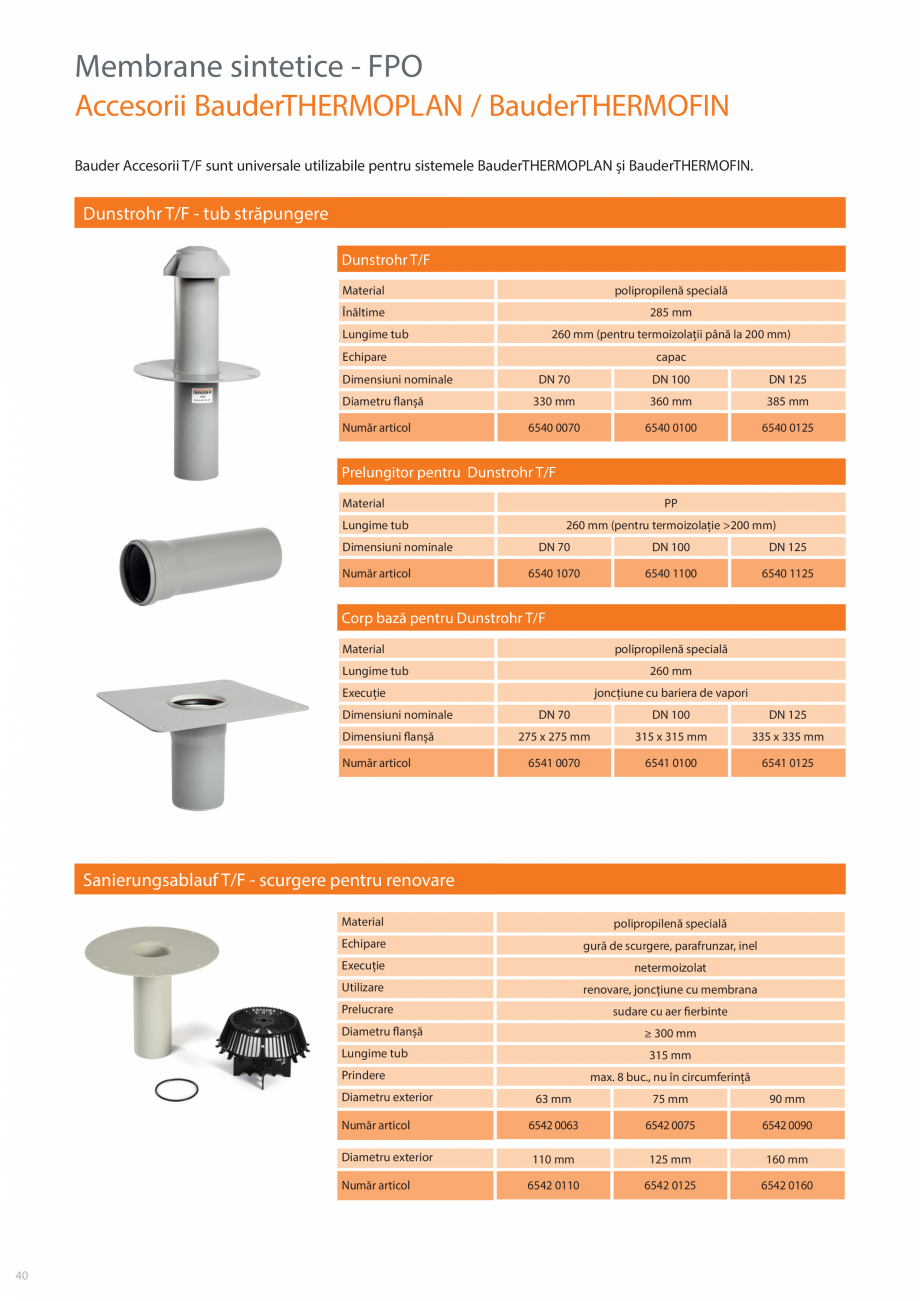 Pagina 40-Sisteme acoperis terasa BAUDER Catalog, brosura Romana ...........
Element paratrăsnet ...............