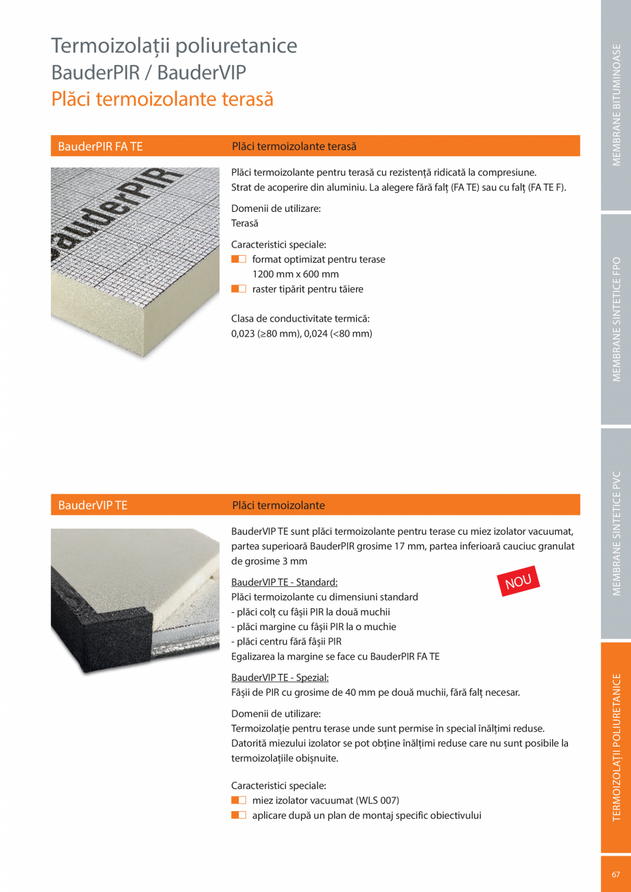 Pagina 67-Sisteme acoperis terasa BAUDER Catalog, brosura Romana .................
BauderTHERMOFOL D ............