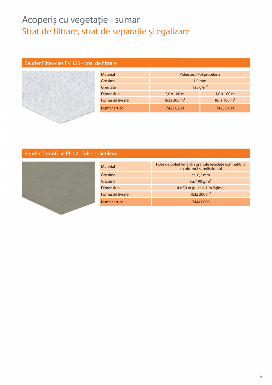Pagina 9-Sisteme de acoperis cu vegetatie BAUDER Catalog, brosura Romana l și polistirenul
ca. 0,2 mm
...