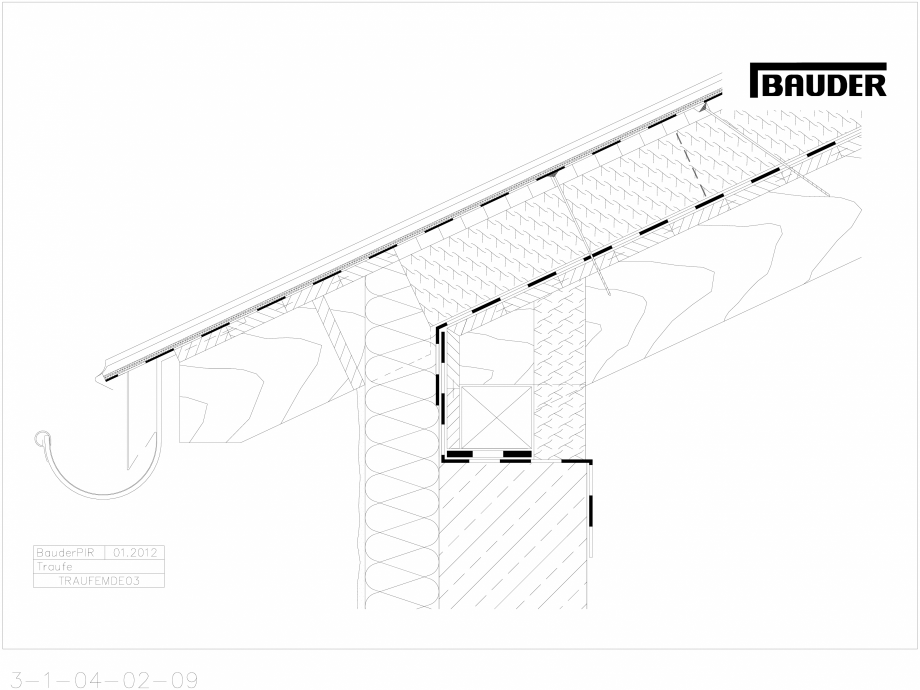 Pagina 1-CAD-DWG Bauder - Acoperis metalic - Detaliu - streasina - TRAUFEMDE03 BAUDER Detaliu de montaj 