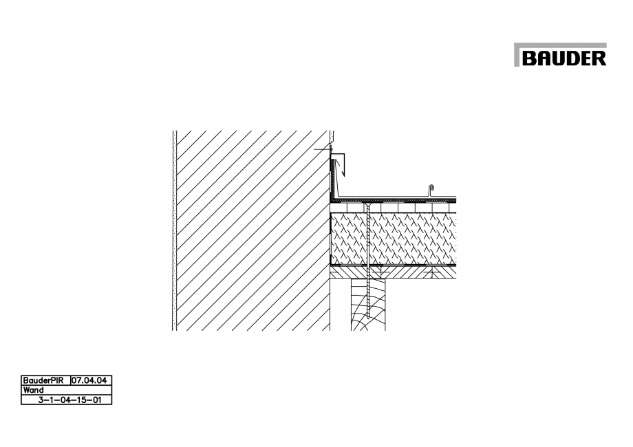 Pagina 1-CAD-PDF Bauder - Acoperis metalic - Detaliu - racord perete 3-1-04-15-01 BAUDER Detaliu de montaj 