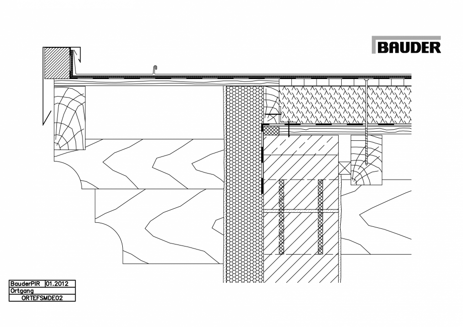 Pagina 1 - CAD-PDF Bauder - Acoperis metalic - Detaliu pazie ORTEFSMDE02 BAUDER Detaliu de montaj 