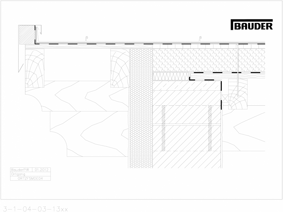 Pagina 1-CAD-DWG Bauder - Acoperis metalic - Detaliu pazie ORTZFSMDE04 BAUDER Detaliu de montaj 