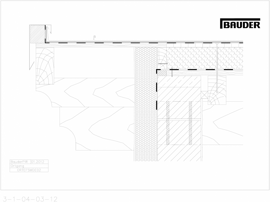 Pagina 1-CAD-DXF Bauder - Acoperis metalic - Detaliu pazie ORTEFSMDE02 BAUDER Detaliu de montaj 