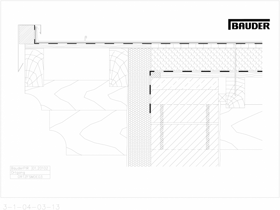 Pagina 1-CAD-DXF Bauder - Acoperis metalic - Detaliu pazie ORTZFSMDE03 BAUDER Detaliu de montaj 