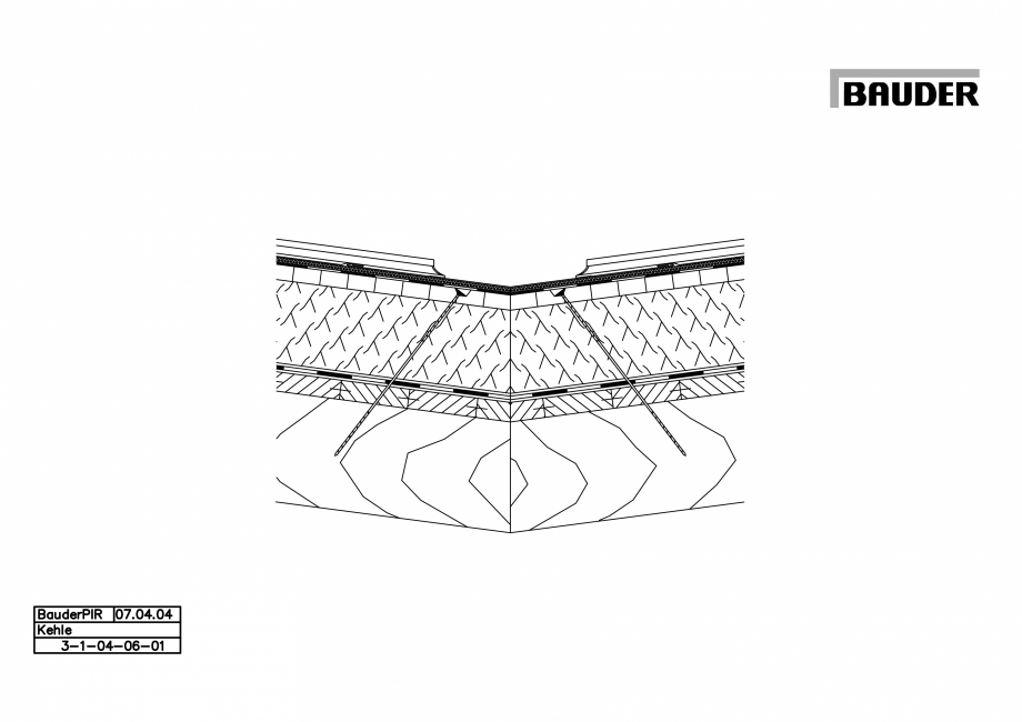 Pagina 1-CAD-PDF Bauder - Acoperis metalic - Detaliu dolie 3-1-04-06-01 BAUDER Detaliu de montaj 