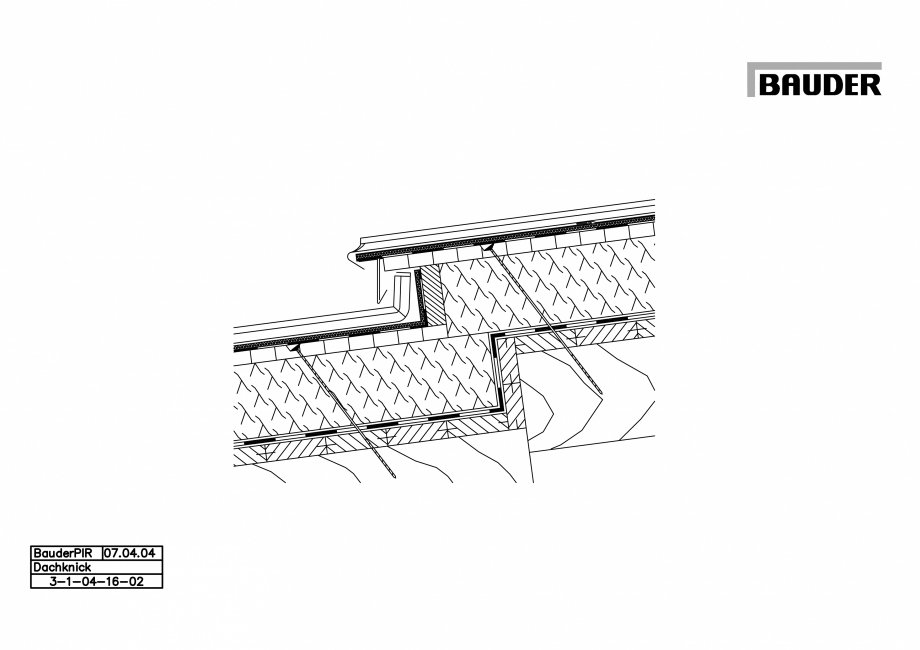Pagina 1-CAD-PDF Bauder - Acoperis metalic - Detaliu diferenta nivel 3-1-04-16-02 BAUDER Detaliu de montaj 