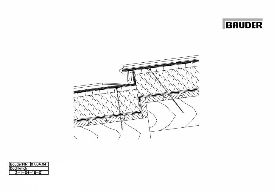 Pagina 1-CAD-PDF Bauder - Acoperis metalic - Detaliu diferenta nivel 3-1-04-16-01 BAUDER Detaliu de montaj 