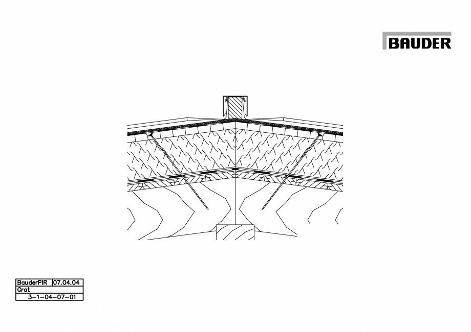 Pagina 1-CAD-PDF Bauder - Acoperis metalic - Detaliu coama 3-1-04-07-01 BAUDER Detaliu de montaj 