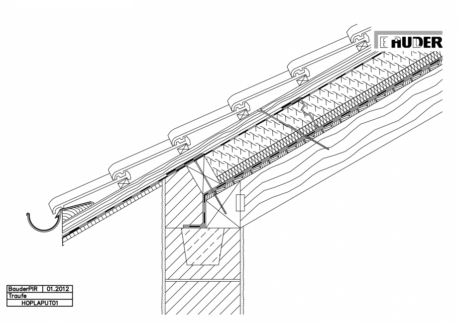 Pagina 1-CAD-PDF Bauder - Acoperis ceramic - Detaliu streasina HOPLAPUT01 BAUDER Detaliu de montaj 