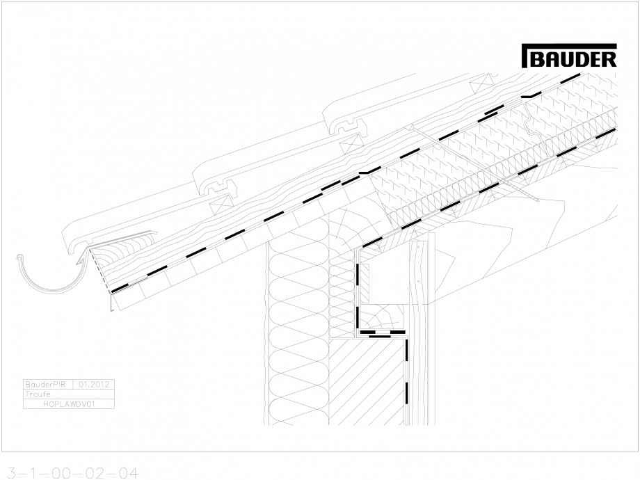Pagina 1-CAD-DWG Bauder - Acoperis ceramic - Detaliu streasina HOPLAWDV01 BAUDER Detaliu de montaj 