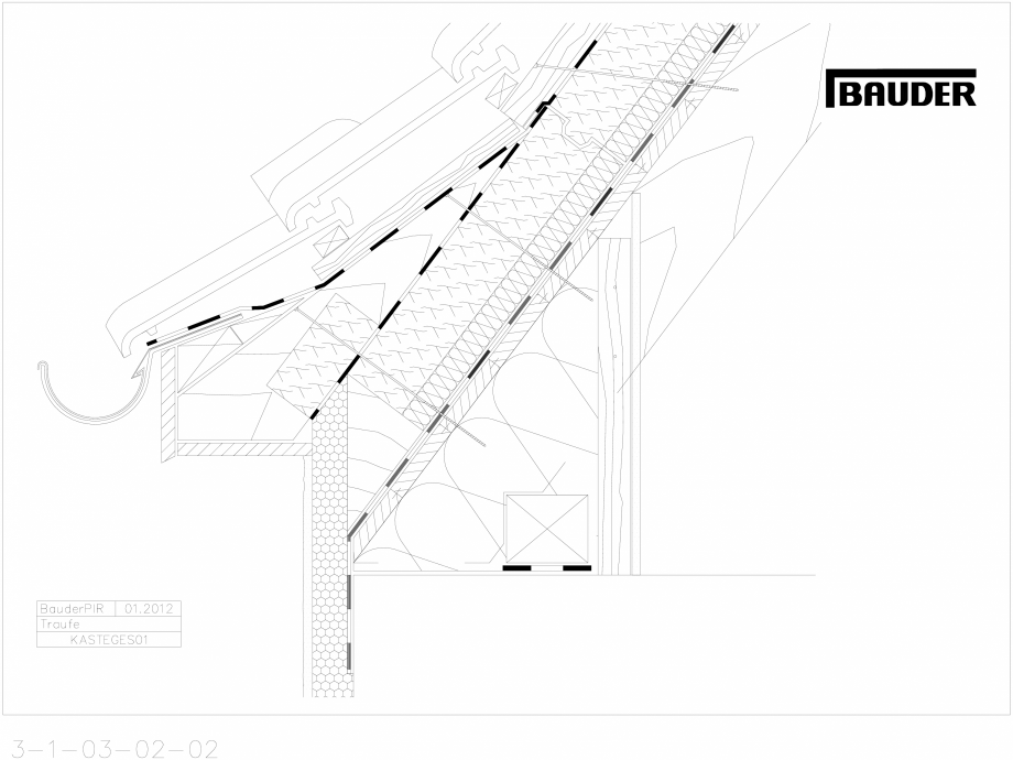 Pagina 1-CAD-DWG Bauder - Acoperis ceramic - Detaliu streasina KASTEGES01 BAUDER Detaliu de montaj 