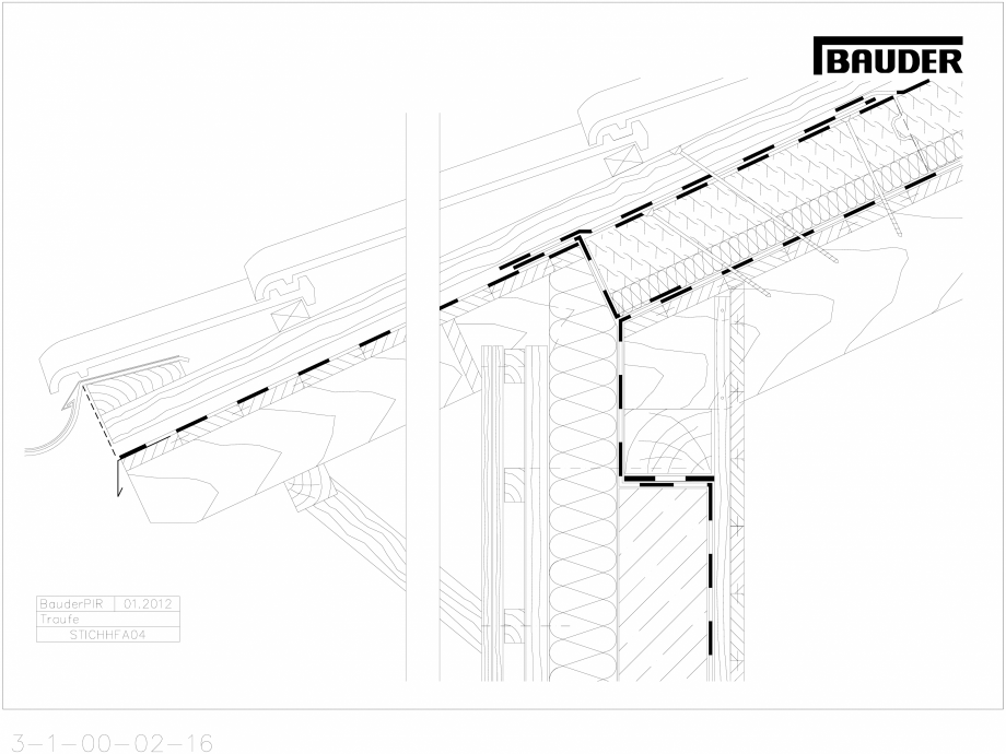 Pagina 1-CAD-DWG Bauder - Acoperis ceramic - Detaliu streasina STICHHFA04 BAUDER Detaliu de montaj 