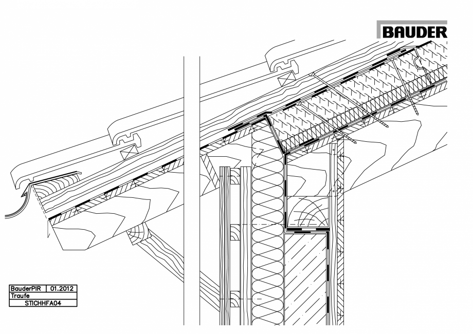 Pagina 1-CAD-PDF Bauder - Acoperis ceramic - Detaliu streasina STICHHFA04 BAUDER Detaliu de montaj 