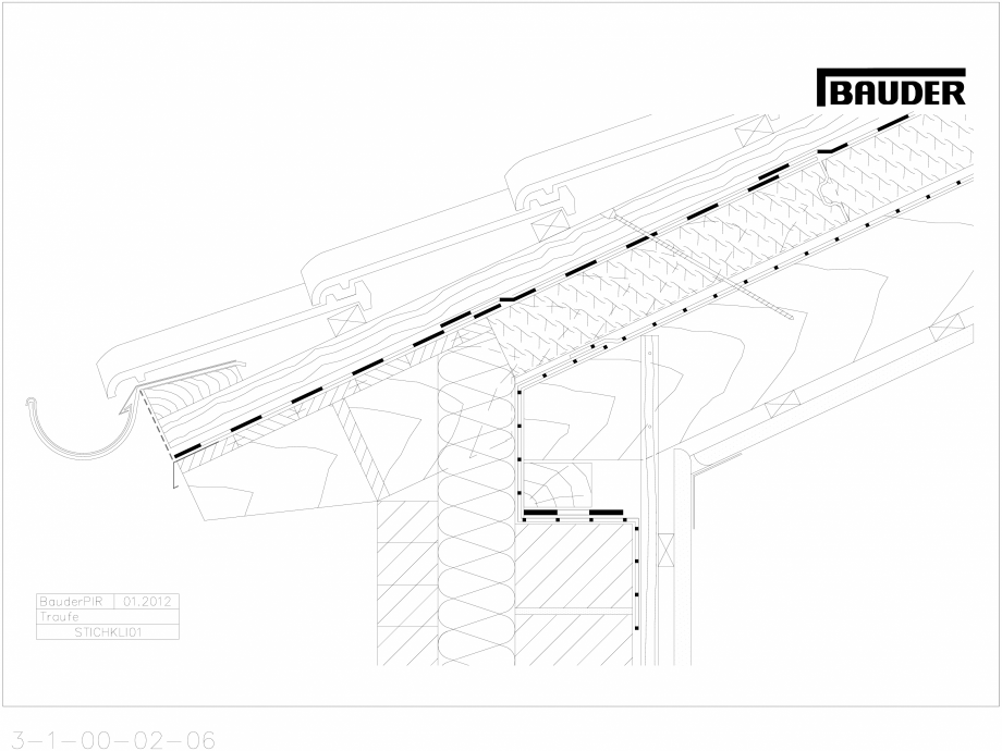 Pagina 1-CAD-DXF Bauder - Acoperis ceramic - Detaliu streasina STICHKLI01 BAUDER Detaliu de montaj 