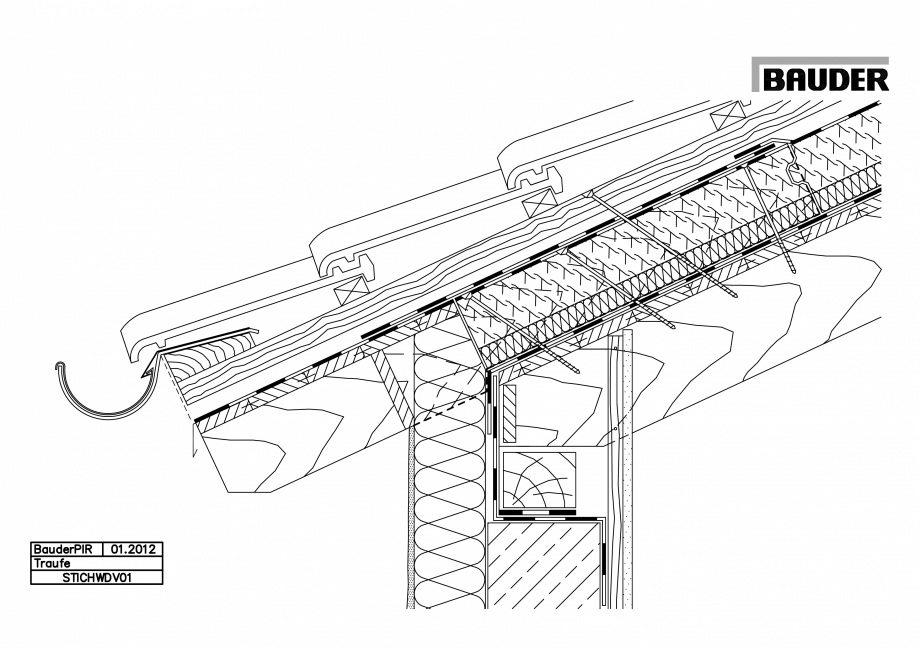 Pagina 1 - CAD-PDF Bauder - Acoperis ceramic - Detaliu streasina STICHWDV01 BAUDER Detaliu de montaj...