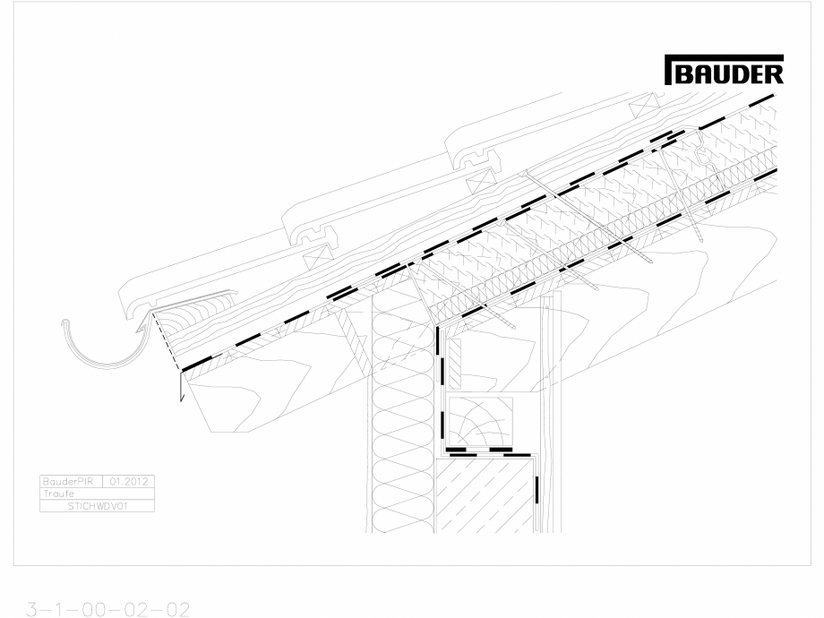 Pagina 1-CAD-DWG Bauder - Acoperis ceramic - Detaliu streasina STICHWDV01 BAUDER Detaliu de montaj 