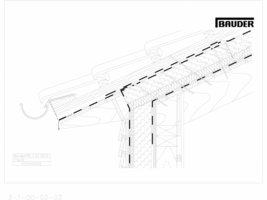 Pagina 1-CAD-DXF Bauder - Acoperis ceramic - Detaliu streasina STICHHOZ02 BAUDER Detaliu de montaj 