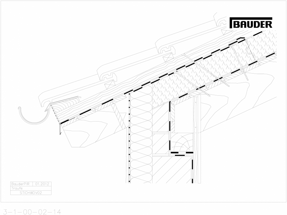 Pagina 1-CAD-DXF Bauder - Acoperis ceramic - Detaliu streasina STICHWDV02 BAUDER Detaliu de montaj 