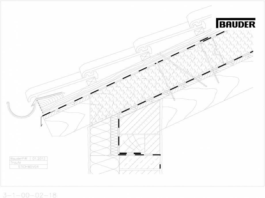 Pagina 1-CAD-DWG Bauder - Acoperis ceramic - Detaliu streasina STICHWDV04 BAUDER Detaliu de montaj 
