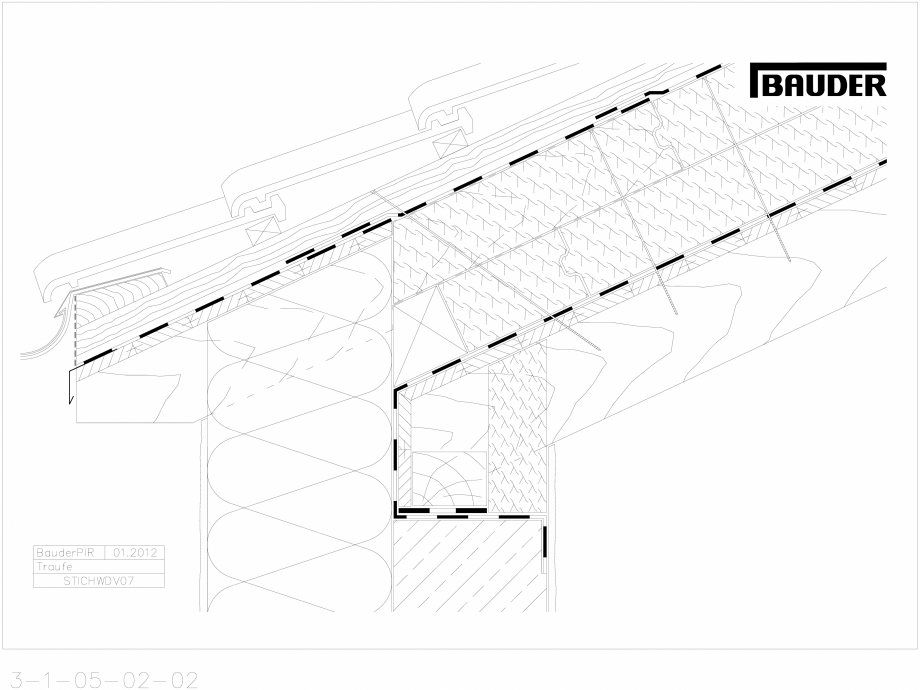 Pagina 1-CAD-DXF Bauder - Acoperis ceramic - Detaliu streasina STICHWDV07 BAUDER Detaliu de montaj 