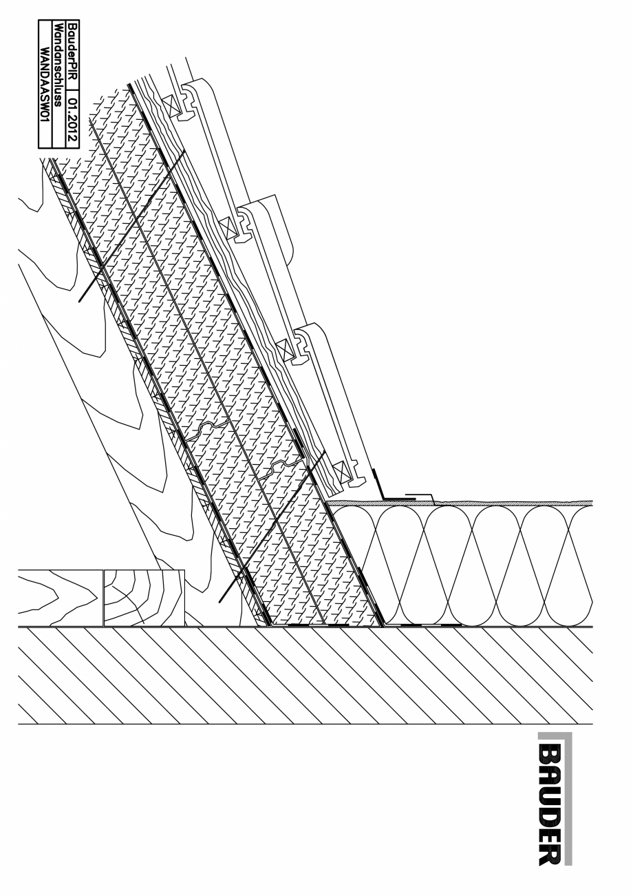 Pagina 1-CAD-PDF Bauder - Acoperis ceramic - Detaliu racord perete WANDAASW01 BAUDER Detaliu de montaj 