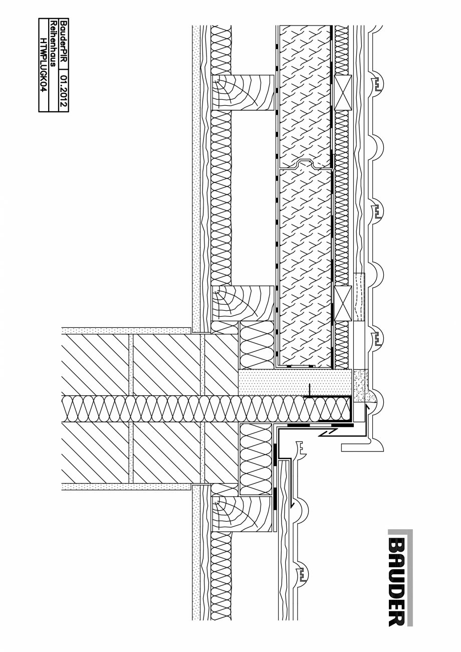 Pagina 1-CAD-PDF Bauder - Acoperis ceramic - Detaliu perete despartitor HTWPLUGK04 BAUDER Detaliu de montaj 