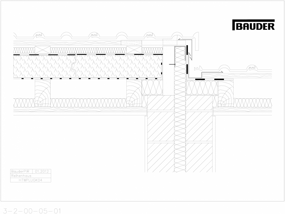 Pagina 1-CAD-DXF Bauder - Acoperis ceramic - Detaliu perete despartitor HTWPLUGK04 BAUDER Detaliu de montaj 
