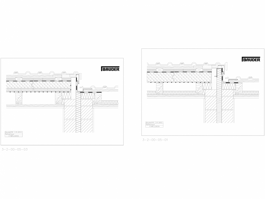 Pagina 1-CAD-DWG Bauder - Acoperis ceramic - Detaliu perete despartitor HTWPLUGK05 BAUDER Detaliu de montaj 