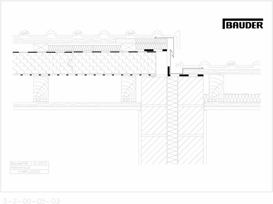 Pagina 1-CAD-DXF Bauder - Acoperis ceramic - Detaliu perete despartitor HTWPLUGK05 BAUDER Detaliu de montaj 