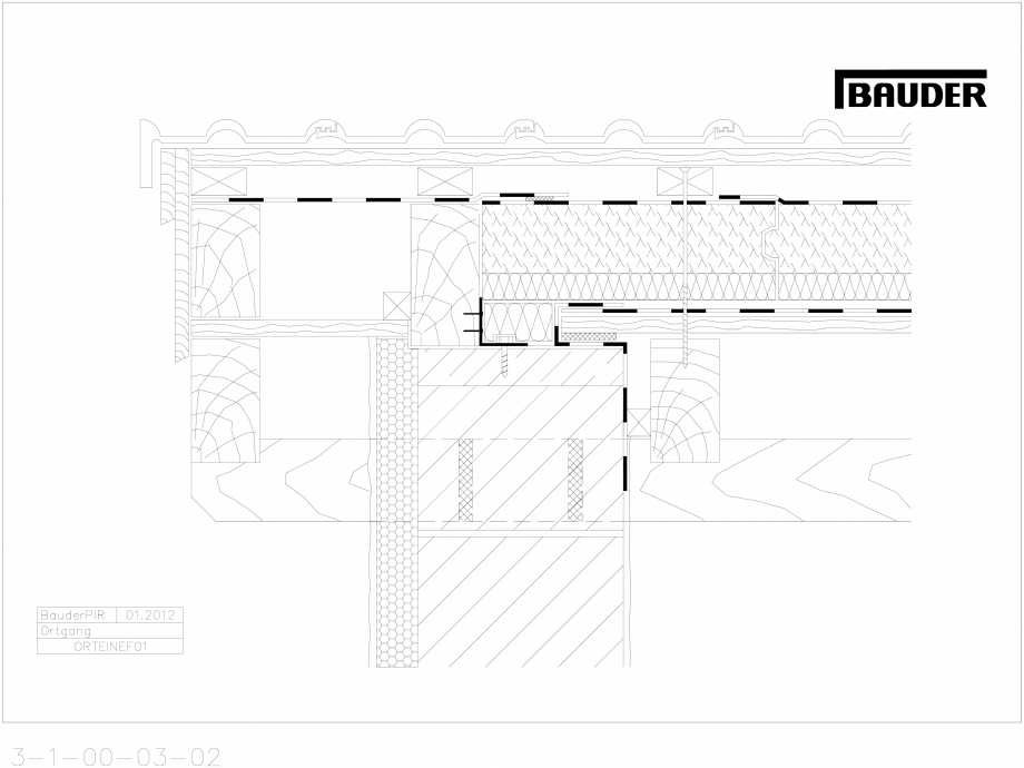 Pagina 1-CAD-DXF Bauder - Acoperis ceramic - Detaliu pazie ORTEINEF01 BAUDER Detaliu de montaj 