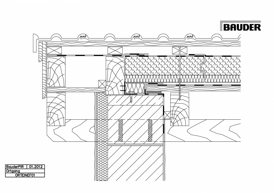 Pagina 1-CAD-PDF Bauder - Acoperis ceramic - Detaliu pazie ORTEINEF01 BAUDER Detaliu de montaj 