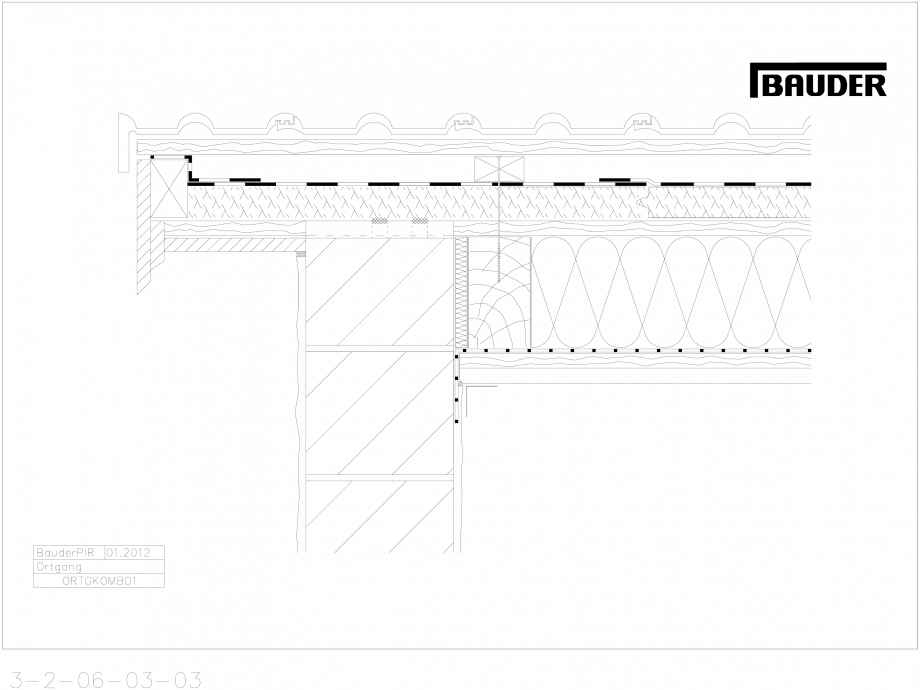 Pagina 1 - CAD-DWG Bauder - Acoperis ceramic - Detaliu pazie ORTGKOMB01 BAUDER Detaliu de montaj 