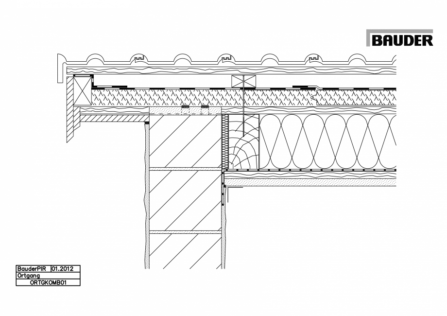 Pagina 1-CAD-PDF Bauder - Acoperis ceramic - Detaliu pazie ORTGKOMB01 BAUDER Detaliu de montaj 