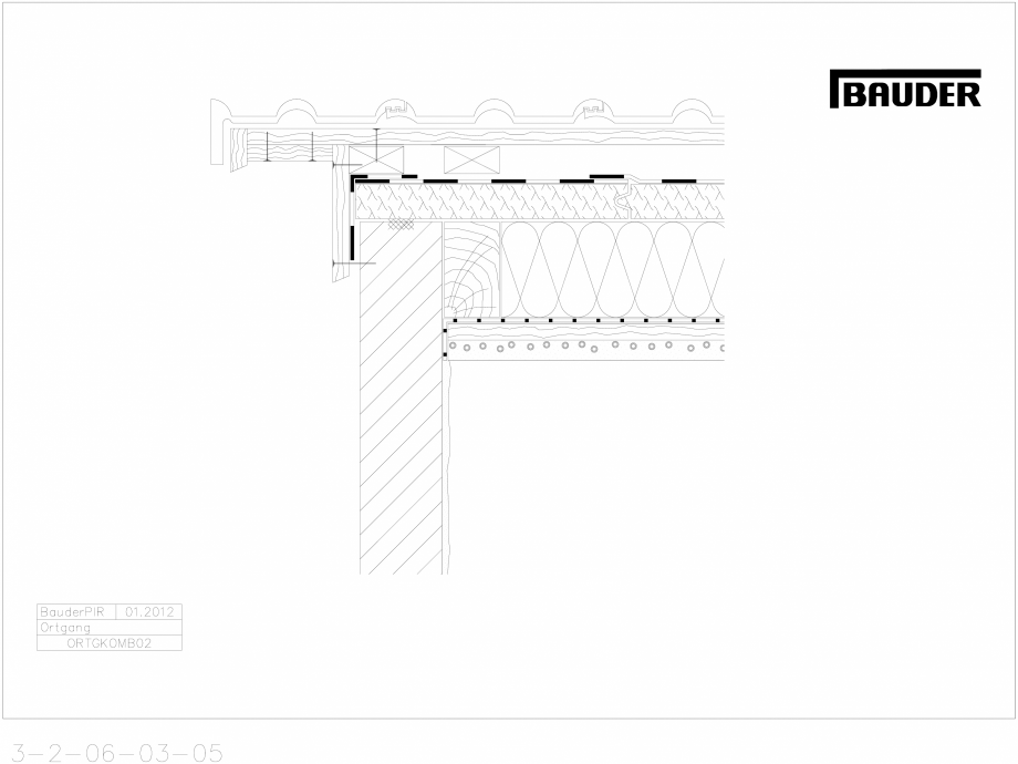 Pagina 1-CAD-DWG Bauder - Acoperis ceramic - Detaliu pazie ORTGKOMB02 BAUDER Detaliu de montaj 