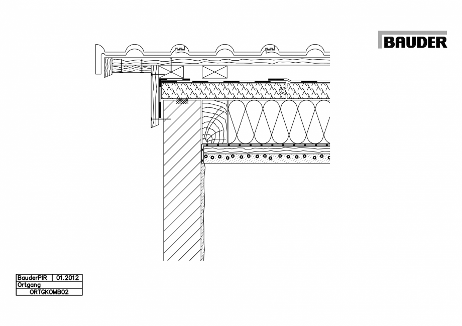 Pagina 1-CAD-PDF Bauder - Acoperis ceramic - Detaliu pazie ORTGKOMB02 BAUDER Detaliu de montaj 