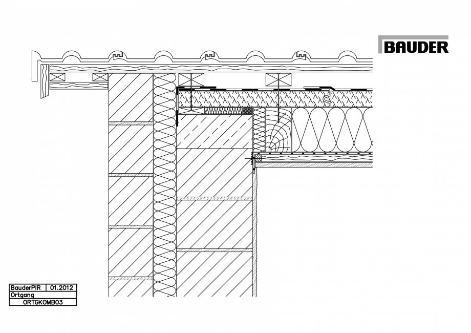 Pagina 1-CAD-PDF Bauder - Acoperis ceramic - Detaliu pazie ORTGKOMB03 BAUDER Detaliu de montaj 