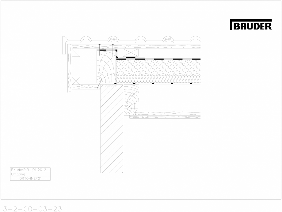 Pagina 1-CAD-DXF Bauder - Acoperis ceramic - Detaliu pazie ORTOHNEF01 BAUDER Detaliu de montaj 