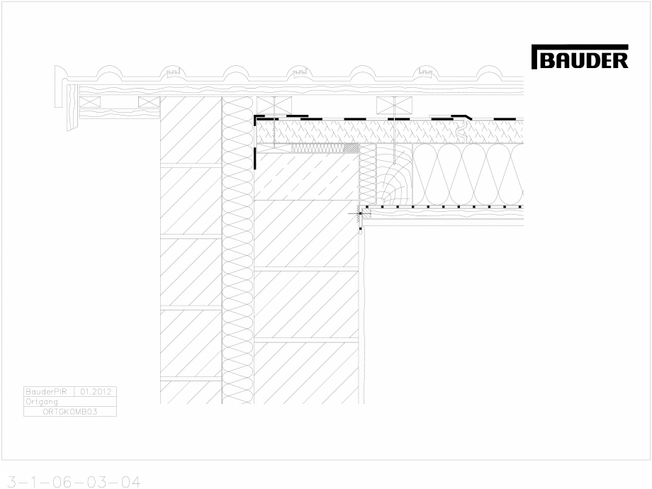 Pagina 1-CAD-DWG Bauder - Acoperis ceramic - Detaliu pazie ORTGKOMB03 BAUDER Detaliu de montaj 